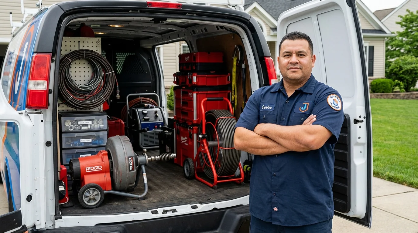 Professional drain cleaning equipment and Johns Plumbing LLC plumber in Smith Center