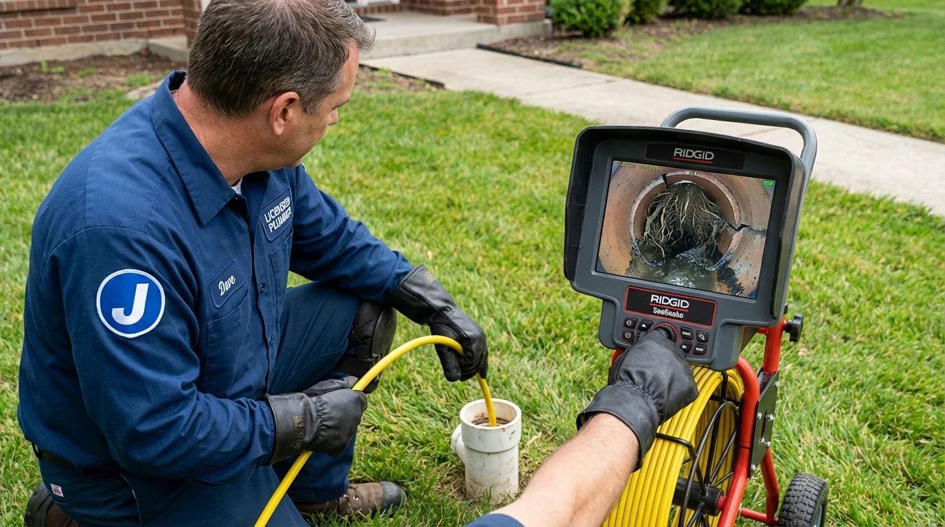 Sewer camera inspection being performed by Johns Plumbing LLC in Smith Center