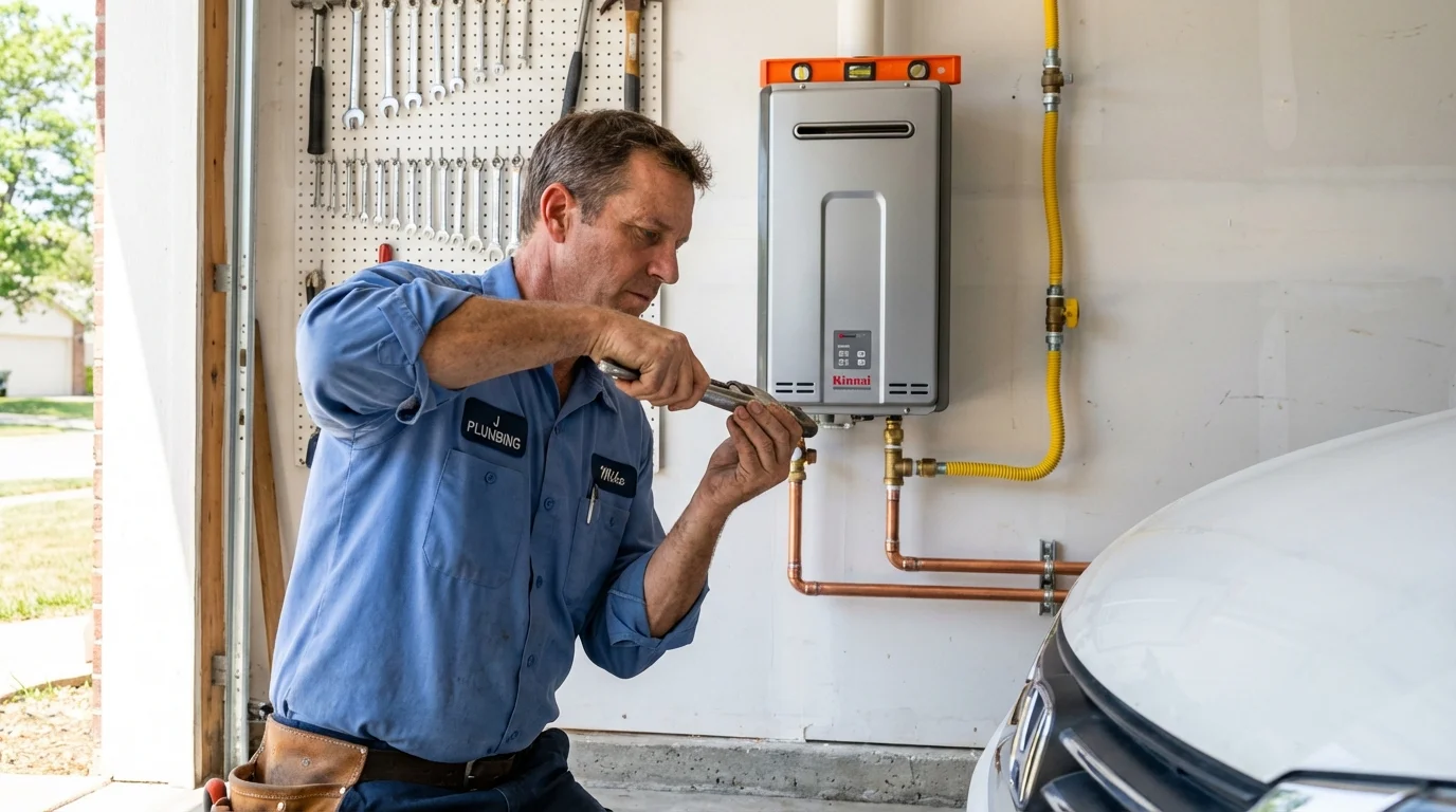 Tankless water heater installation by a Johns Plumbing LLC plumber in Smith Center